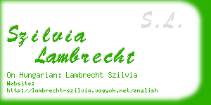 szilvia lambrecht business card